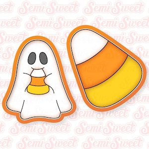 Halloween Cookie Cutter Platter Set with Ghosts and Candy corn