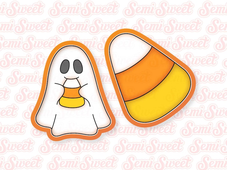 Halloween Cookie Cutter Platter Set with Ghosts and Candy corn