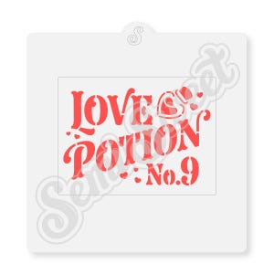 Love Potion Sign Stencil Cookie Stencil Valentine Cookie Stencil