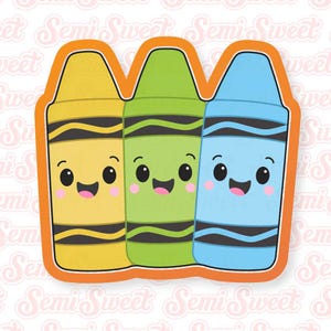 Crayon Group Cookie Cutter Back to School Cookie Cutter