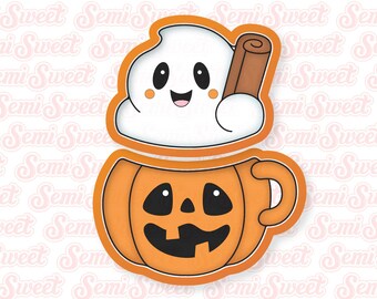 Halloween Cookie Cutter Ghost Pumpkin Mug Cookie Cutter Set Ghost Boo Basket Gift Pumpkin Spice Latte Cup Cookie