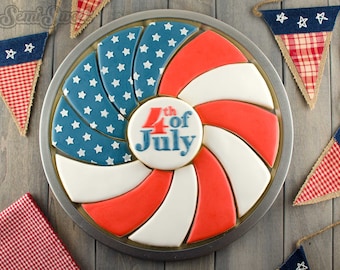 4th of July cookie cutter Patriotic USA cookie cutter Spiral Platter Cookie Cutter 4th of July Cookie Spiral Platter