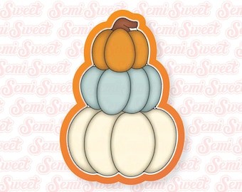 Autumn Cookie Cutter Stacked Pumpkins Fall Cookie Cutter Farm Pumpkins Rustic Farmhouse Pumpkin Cookie Cutter