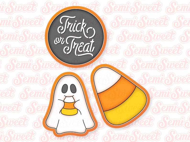 Ghost and candy corn cookie cutter platter set