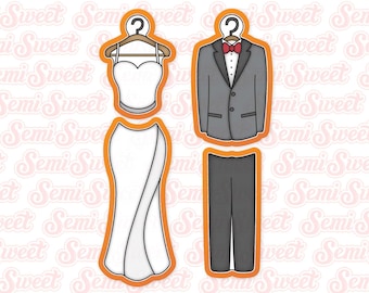 Skinny Wedding Couple Cookie Cutter Set