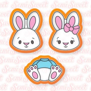 Easter Cookie Cutters 3-Piece Easter Bunny Boy & Girl Cookie Cutter Set Cute Gift for Teacher