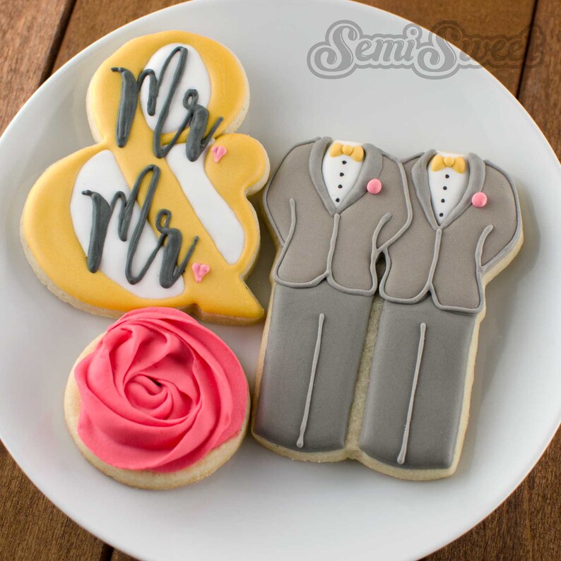Wedding Grooms Couple Cookie Cutter by Semi Sweet Designs