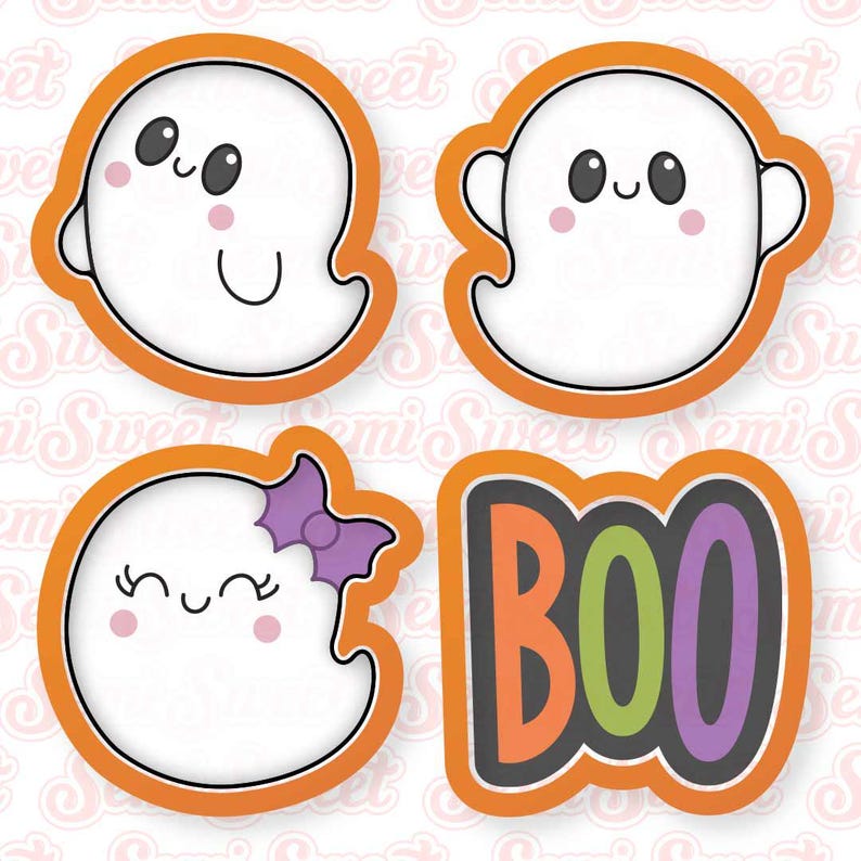 Halloween Cookie Cutters Simple Boo & Ghosts Cookie Cutter Set image 1