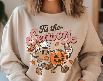Sudadera de otoño Es la temporada Sudadera de calabaza especiada Sudadera de latte de calabaza especiada Sudadera de temporada de calabaza especiada Suéter de otoño de calabaza