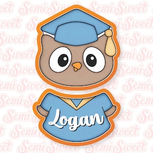 Graduation Cookie Cutter Graduation Owl Cookie Cutter 2-PC Set Cute Gift for Grad Cute Gift for Student Personalized Grad Cookie Cutter Owl