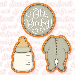 Baby Onesie & Bottle Platter Cookie Cutter Set