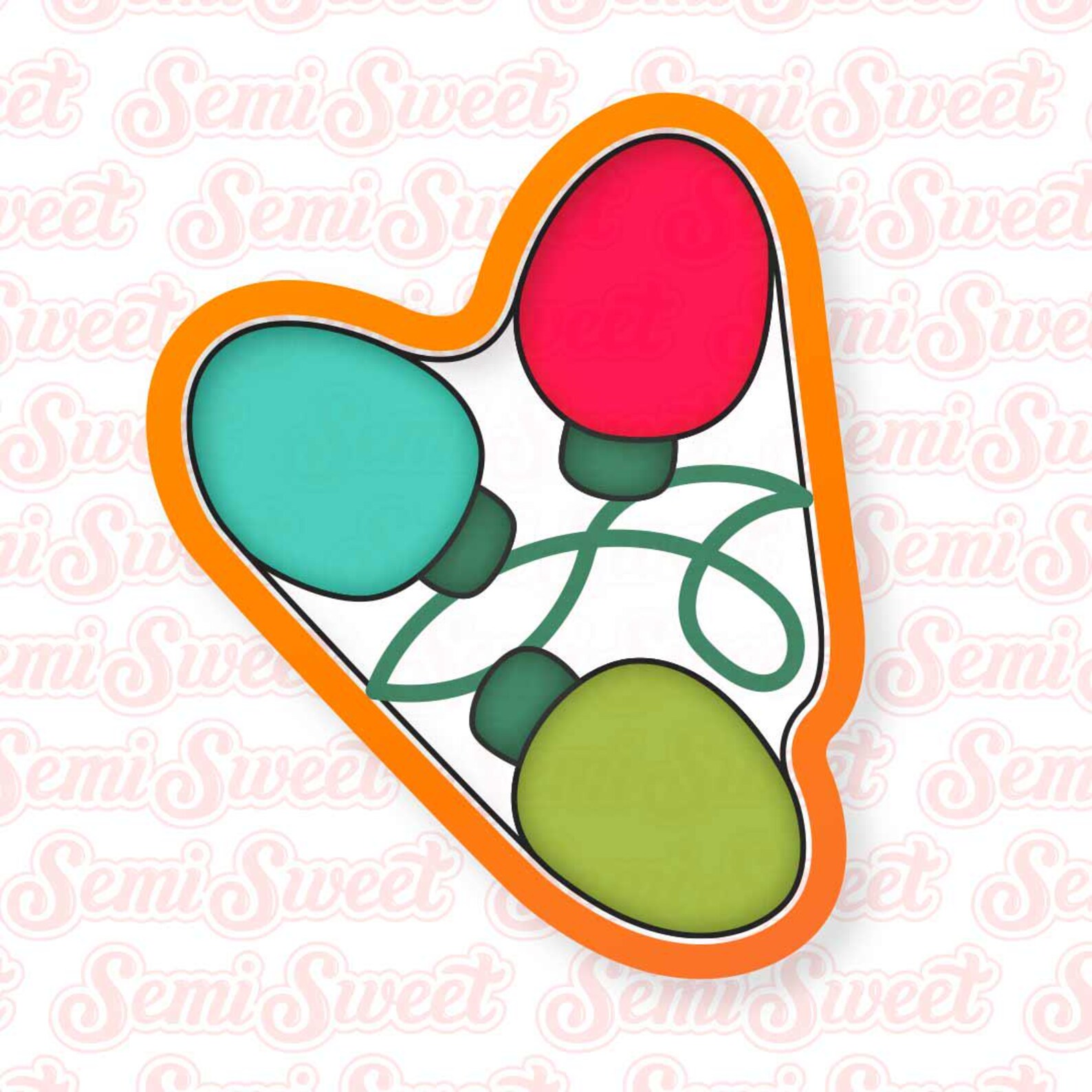 Christmas Cookie Cutter Platter Set Messy Christmas String Lights ...
