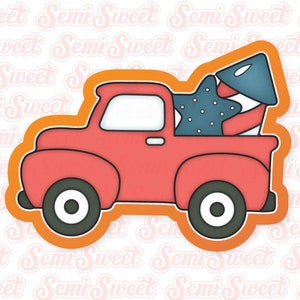 Truck with Fireworks Cookie Cutter