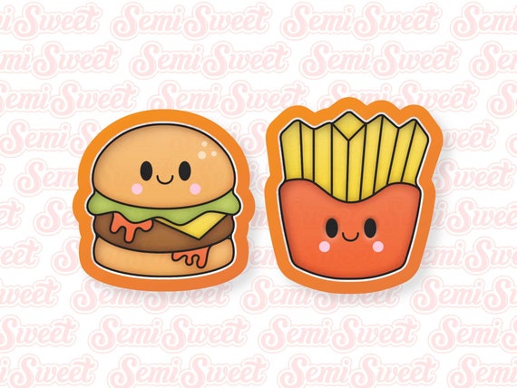 Valentines Cookie Cutter Valentines Burger Cookie Cutter Fries Set We Go Together Like