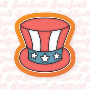 4th of July Cookie Cutters Top Hat Cookie Cutter Cute Patriotic Cookie Cutter Fourth of July Cookie Cutter Independence Day Cookie Cutter