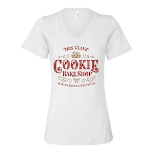 Christmas Mrs. Claus shirt North Pole Shirt Christmas Cookie Tee Christmas Shirt Bakery Shirt Christmas Cookies T-shirt Baking Shirt V-Neck