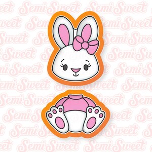 Easter Cookie Cutter 2-Piece Easter Bunny Girl Cookie Cutter Set Cute Gift for Teacher
