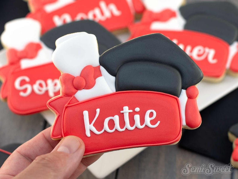 Graduation Cookie Cutter Graduation Cap Diploma Cookie Cutter Banner Personalized Graduation Cookie Cutter image 3