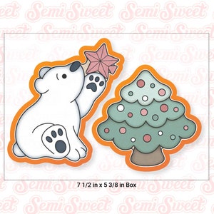 polar bear with tree cookie cutter set