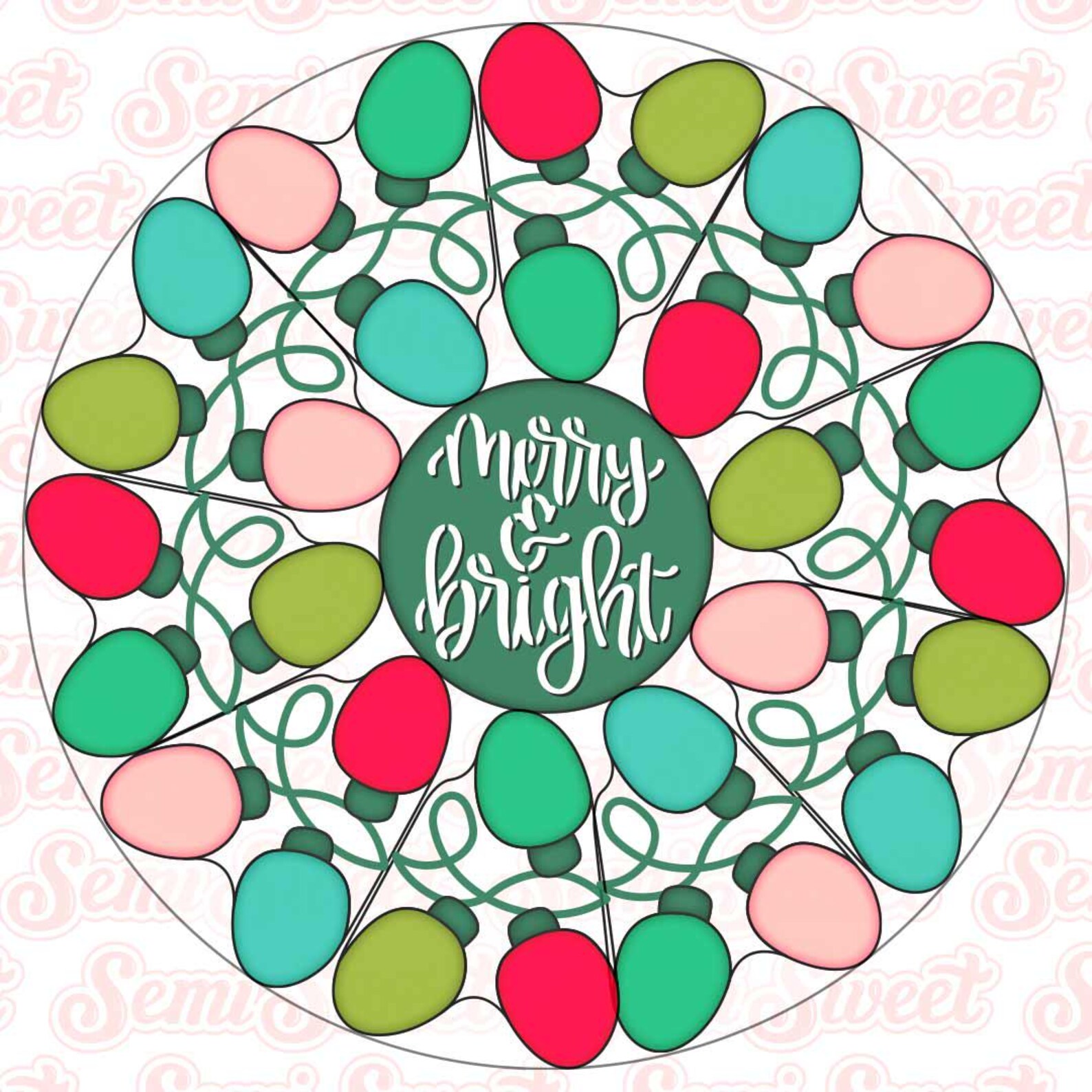 Christmas Cookie Cutter Platter Set Messy Christmas String Lights ...