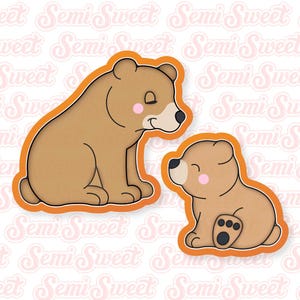 Mother&#39;s Day Cookie Cutter 2-Pc Mama Bear & Baby Bear Cookie Cutter Cute Mother&#39;s Day Gift for Mom