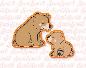 Emporte-pièces pour la fête des mères (2 pièces) : Maman ours et bébé ours. Un joli cadeau pour la fête des mères.