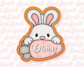 Easter Cookie Cutter Bunny Head with Carrot Personalized Cookie Cutter Gift for Easter