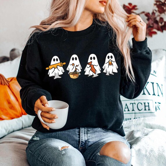 Halloween Sweatshirt Ghosts Halloween Cookie Decorating Sweatshirt