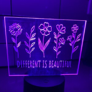 Different is Beautiful Wildflowers LED Nightlight Gift
