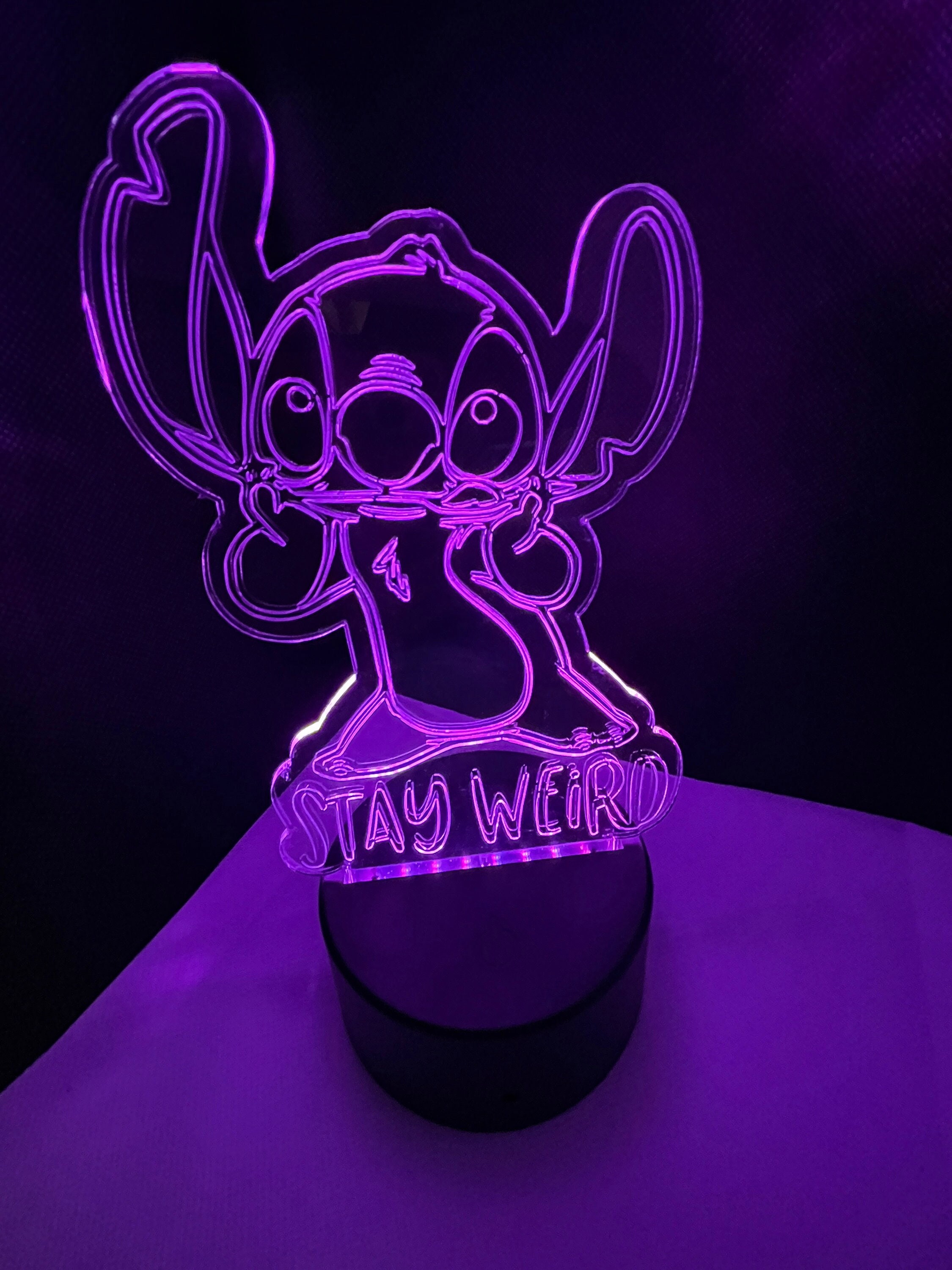 Stitch PERSONALIZED NAME & / or replace OHANA acrylic LED base night light  lamp