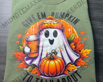 Felpa girocollo Give 'em Pumpkin To Talk About - Harvest Green