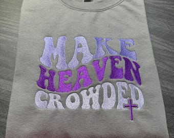 Felpa girocollo con ricamo Make Heaven Crowded