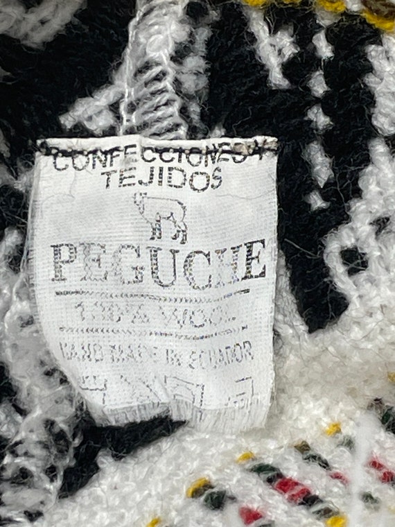 Vintage Ecuadorian 100% Wool Peguche Poncho - image 6
