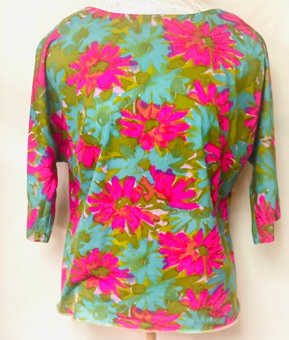 Vintage Bright Floral Top, Small