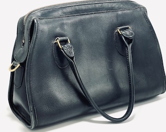 Vintage 80s Coach Black Leather Light Tote | 4065 | Made in USA