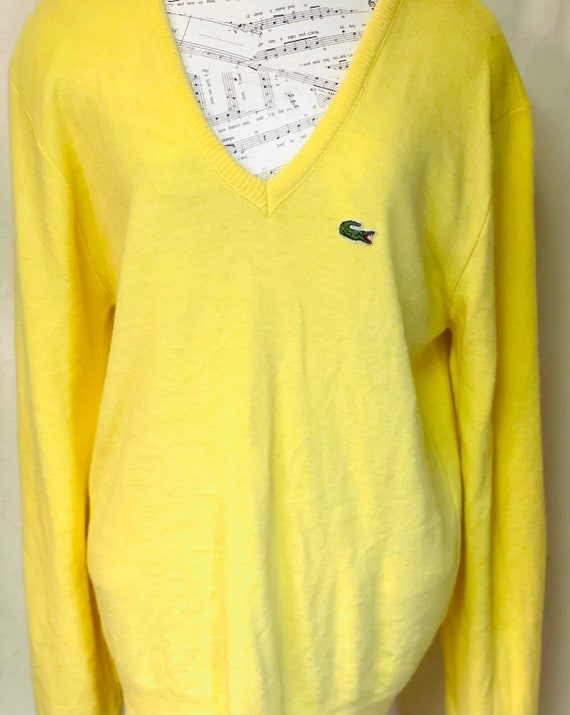 Vintage 1960's Lacoste Sweater, Yellow, Large