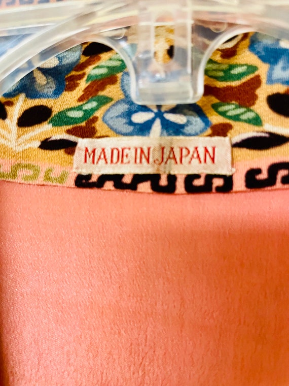 Vintage Kimono Style Silk Blend Zipper Front Dres… - image 7