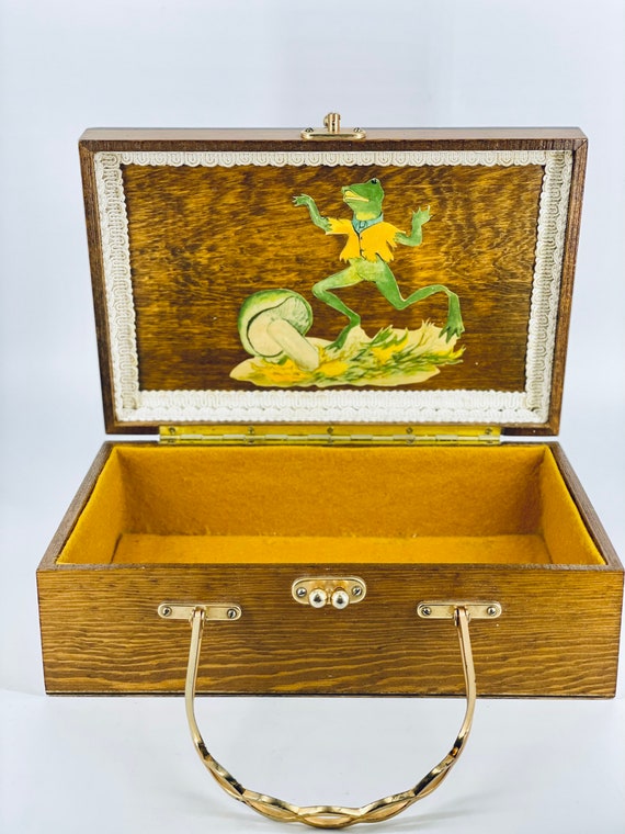 Vintage Handmade Wood Box Purse, circa 50's/60's. - image 2