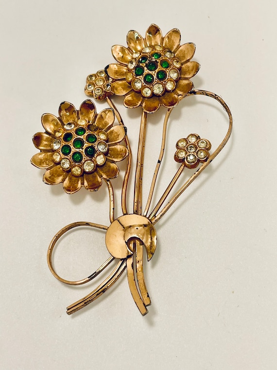 Corocraft Sterling Flower Brooch pin