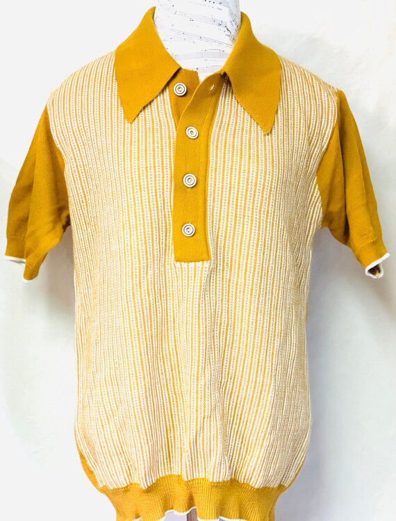 Vtg Cellini Knitwear Two Tone Polo Shirt