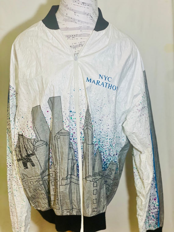 Vintage (Rare) NYC Tyvek Marathon Jacket/Twin Tow… - image 1