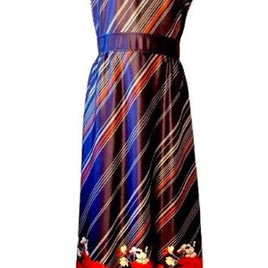Vtg Checkaberry Ladies Sleeveless Maxi Dress
