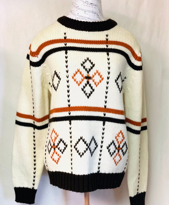 1970's 100% Virgin Acrylic Argyle Sweater