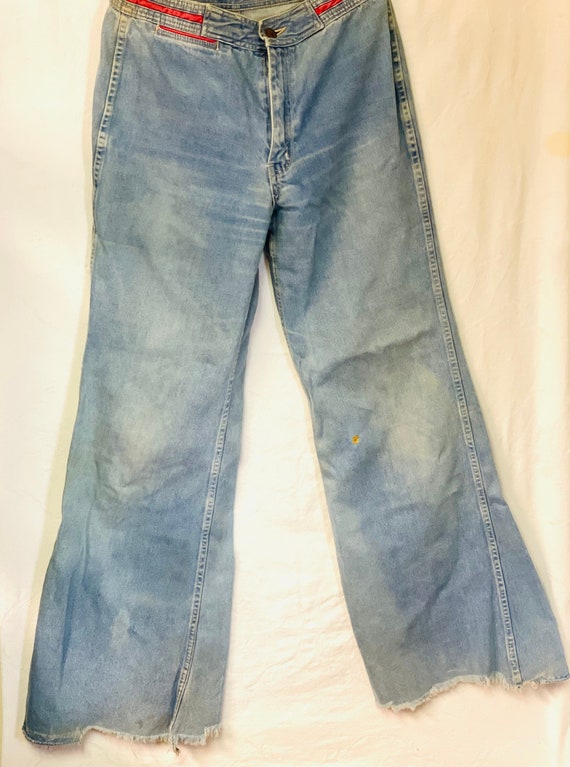 1970's Viceroy Ladies Distressed Bellbottom Jeans