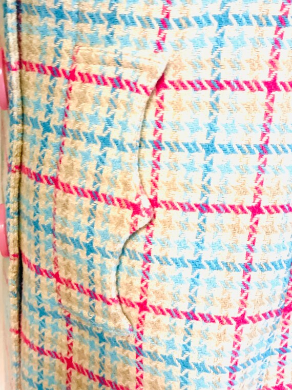 Y2K Heatherette Pink and Blue Tweed Coat - image 8