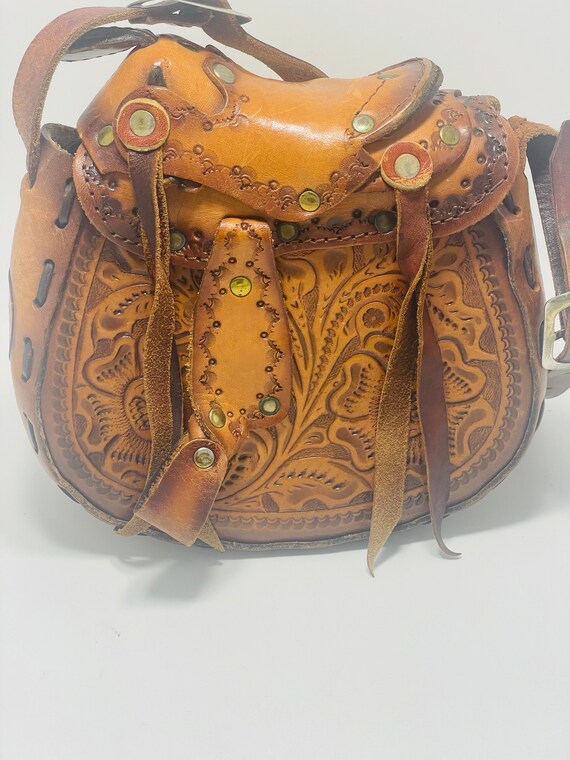 Vintage Western Saddle Hand-tooled Leather Saddle… - image 4