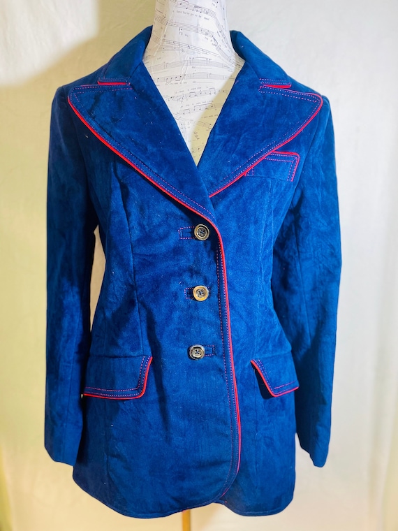 Vintage 70's Mod-Maid Blue w/Red Accents Jacket