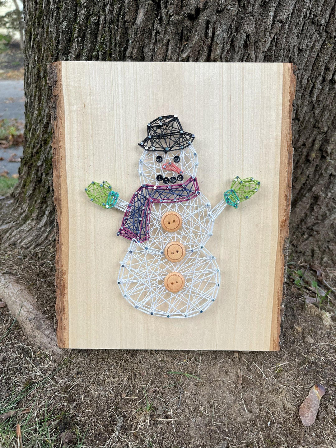 Snowman String Art Cute Snowman Art Cute Snowman Decor Etsy