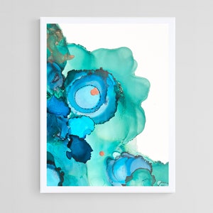 Arte da flor azul-petróleo | Impressão de flor azul-petróleo | Pintura de flor azul-petróleo | Pintura com tinta azul e verde | Arte abstrata azul-petróleo | Download de arte abstrata azul-petróleo
