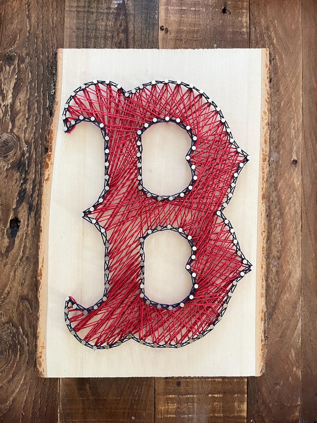Boston String Art | Red Sox Inspired String Art | Red “B” String Art on ...